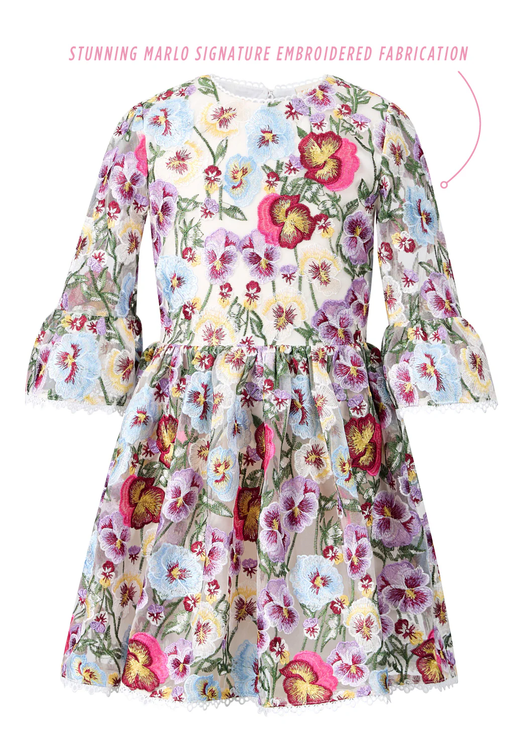 Claudia Embroidered Mini Dress - Image 3