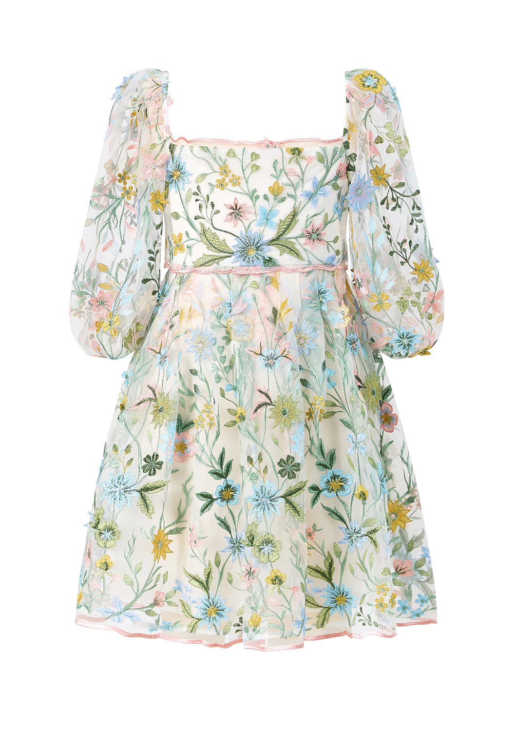 Mila Embroidered Mini Dress - Image 3