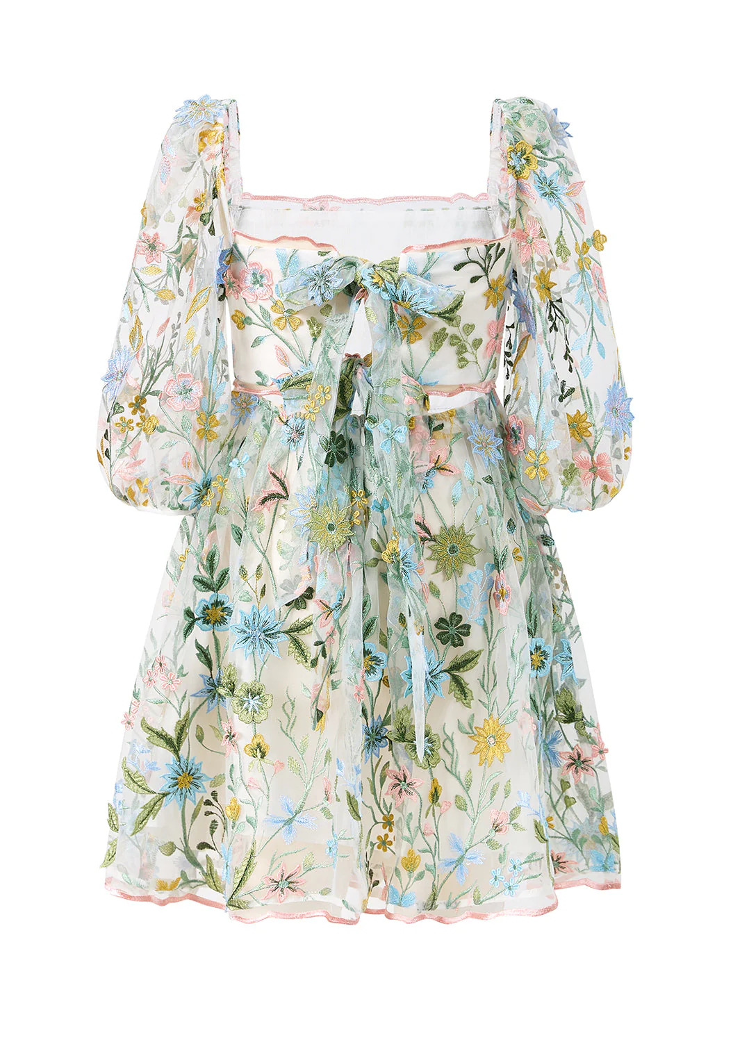 Mila Embroidered Mini Dress - Image 4