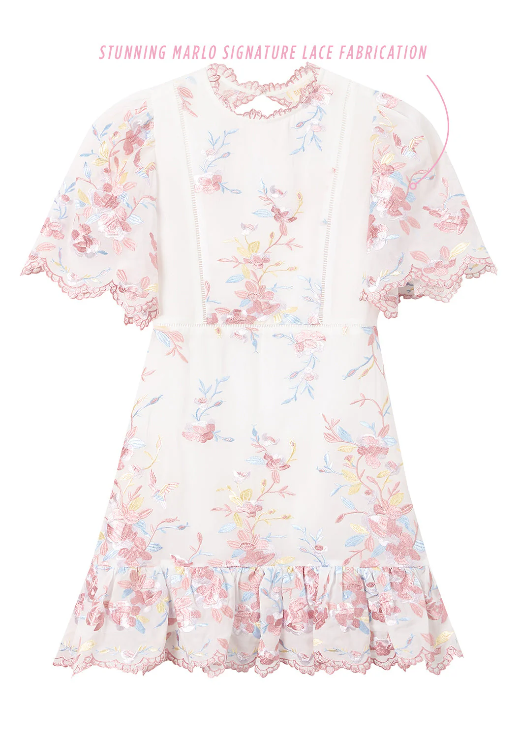 Scarlett Embroidered Mini Dress - Image 3